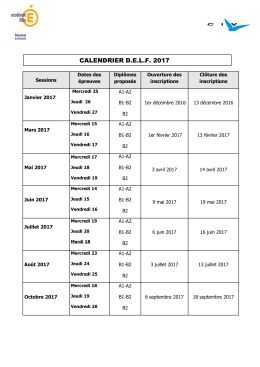 calendrier DELF 2017-