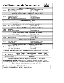 Agenda des Eaux Vives