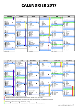 calendrier 2017 - Calendrier gratuit