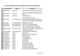 N° Code agrement Wilaya Promoteur 1 4404M2702 AIN DEFLA