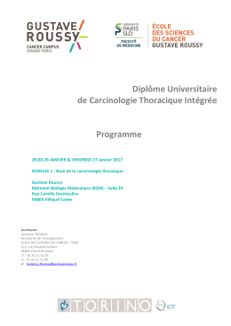 Module 1 - Ecole des Sciences du Cancer