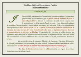 République Algérienne Démocratique et Populaire Ministère du
