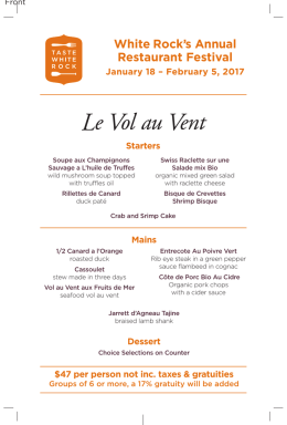 Taste WR menu le vol au vent 2017.indd