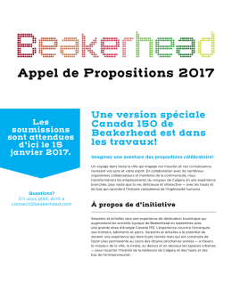 Appel de Propositions 2017