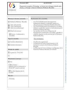 Circulaire 6027 du 18/01/2017 Programme européen eTwinning : se