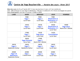 Horaire hiver 2017 et procédures d`inscription