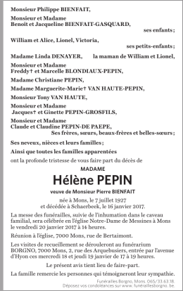 H&eacute;l&egrave;ne PePIN