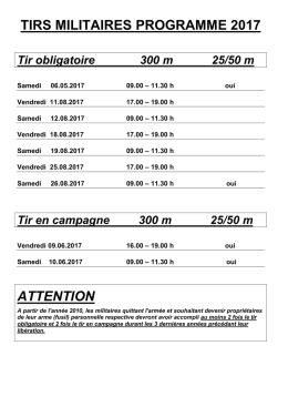 Tir obligatoire Tir en Campagne