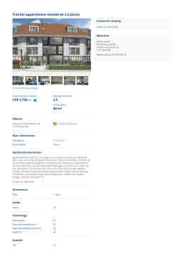 Très bel appartement meublé de 2.5 pieces