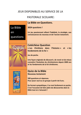 JEUX DISPONIBLES