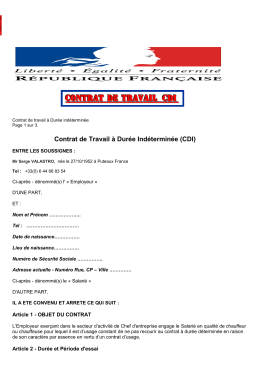 contrat de travail cdi