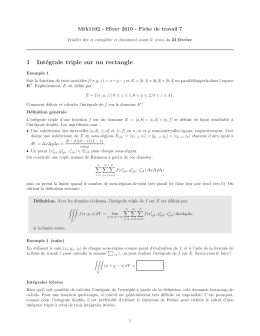 1 Int&eacute;grale triple sur un rectangle