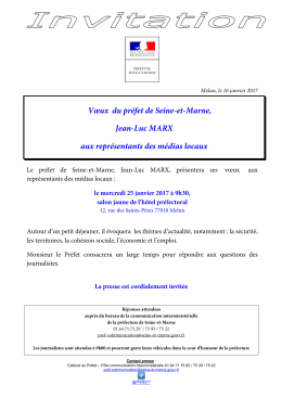 16012017 Voeux à la presse - Préfecture de Seine-et