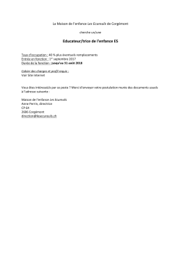 Educateur/trice de l`enfance ES