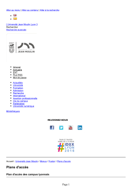Plans d`acc&egrave;s - Universit&eacute; Jean Moulin Lyon 3