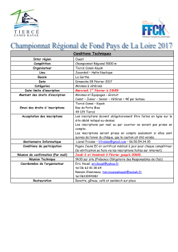 Invitation Championnat Régional Pays de la Loire de Fond 2017