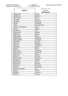 groupes 1 et 4 - UFR Sciences Humaines
