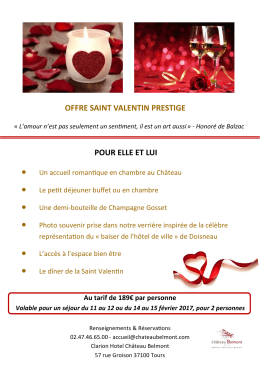 pour elle et lui offre saint valentin prestige