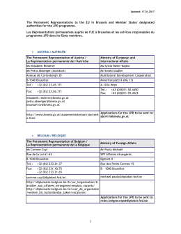 Permanent Representations to the EU in Brussels and