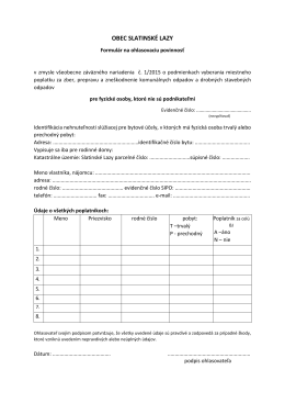 Formul&aacute;r na ohlasovaciu povinnosť komun&aacute;lneho