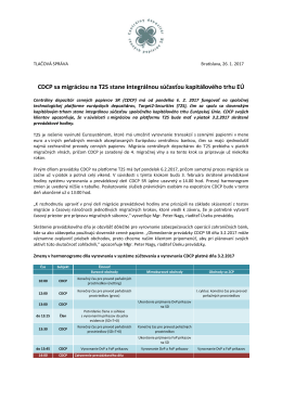 CDCP P sa migrá áciou na T 2S stane i integrálno ou súčasťo ou