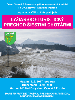 dátum: 4. 2. 2017 (sobota) prezentácia: 8.30