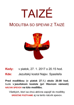 modlitba so spevmi z taiz&eacute;