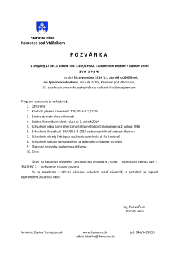 Pozvánka a program - Obec Kamenec pod Vtáčnikom
