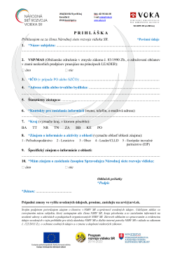 PRIHL&Aacute;&Scaron;KA ZA ČLENA NSRV SR od 01.2017