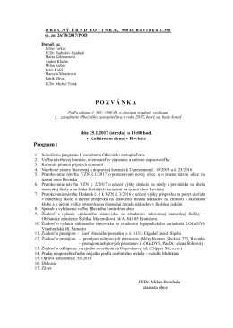 Pozv&aacute;nka na I. OZ Obce Rovinka v roku 2017