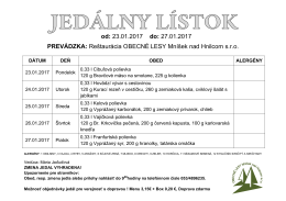 23.01.2017 do - Mníšek nad Hnilcom