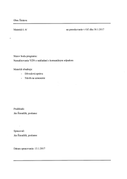Názov bodu programu: Nerealizovanie VZN o nakladaní s