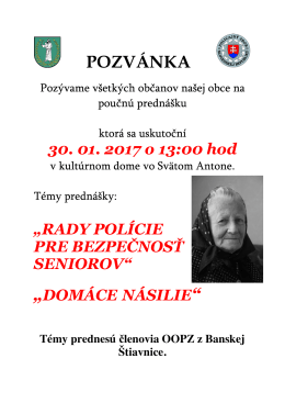 POZVÁNKA “