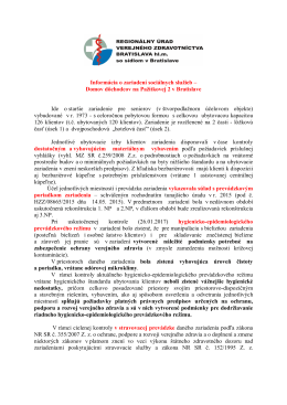 Informácia o zariadení sociálnych služieb – Domov dôchodcov na