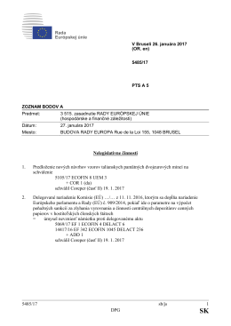 5485/17 sb/js 1 DPG Nelegislat&iacute;vne činnosti 1. Predloženie nov&yacute;ch