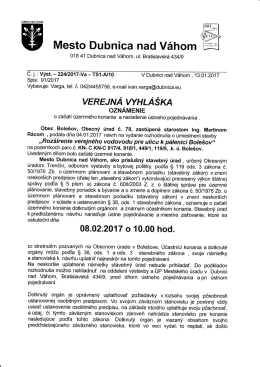 Verejná vyhláška.