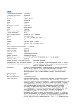 Predmetom drażby je byt ć. 2, nachádzajúci sa na prízemí