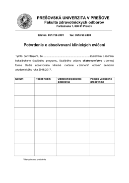 Potvrdenie, KLC, 3. roč._1 - Prešovská univerzita v Prešove