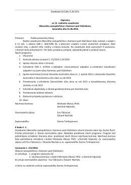 Zápisnica a uznesenia – 21.06.2016