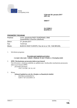 5484/17 kd/kba 1 1. Schválenie programu Prerokúvanie