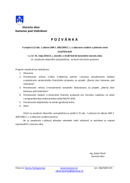 Pozvánka a program - Obec Kamenec pod Vtáčnikom