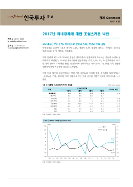 2017년 국내경제에 대한 조심스러운 낙관