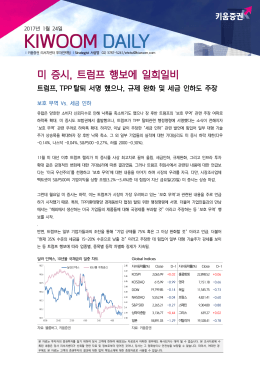 [키움증권] 미 증시, 트럼프 행보에 일희일비