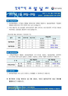 2017년 1월 28일&sim;29일