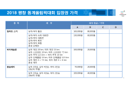 2018 평창 동계올림픽대회 입장권 가격 - PyeongChang2018 Tickets