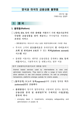 영국과 미국의 금융상품 플랫폼