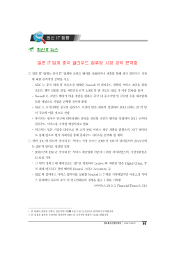 일본 IT 업계 중국 클라우드 컴퓨팅 시장 공략 본격화