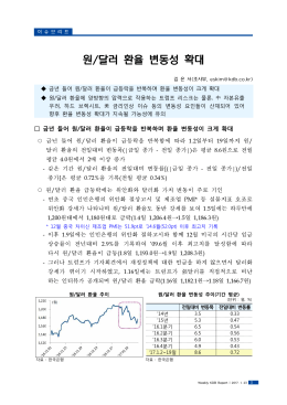 원/달러 환율 변동성 확대