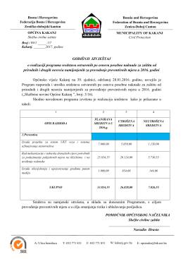 Godi&scaron;nji izvje&scaron;taj o realizaciji programa sredstava