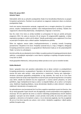 Brisel, 26. januar 2017. Antonio Tajani